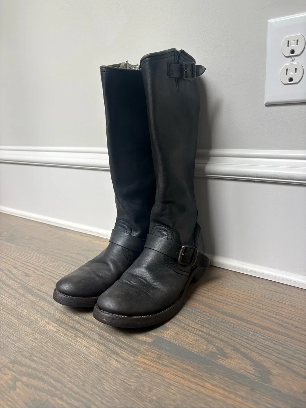 Classic Black Leather Mid-Calf Boots - women